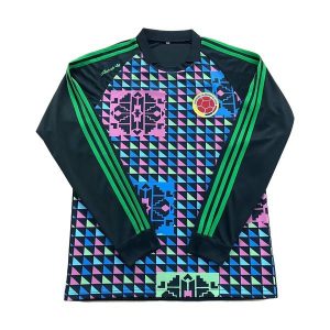 colombia retro langermet drakt keeper bla gronn 1990