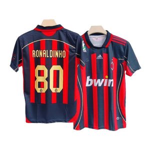 ac milan retro ronaldinho 80 drakt hjemme 2006-2007