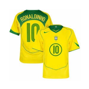 brasil retro ronaldinho 10 drakt hjemme 2004-2005