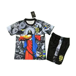 brasil barn spesialutgave drakt sett jesus svart gul rod bla 2025-2026