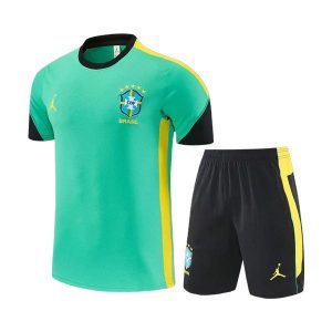 brasil barn trenings drakt sett gronn gul 2026-2027