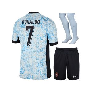 portugal barn sett ronaldo 7 drakt borte 2024-2025