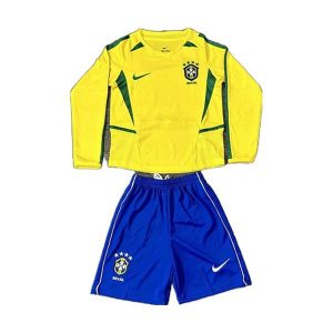 brasil barn langermet drakt sett retro hjemme 2002