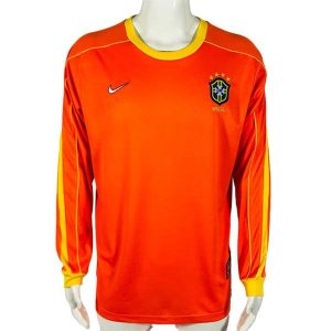 brasil retro langermet drakt keeper oransje 1998-2000