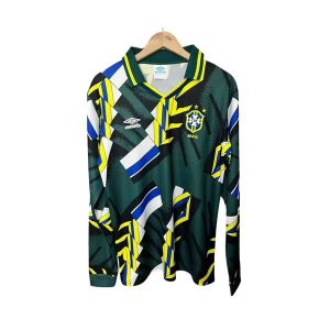 brasil retro langermet drakt keeper gronn 1994