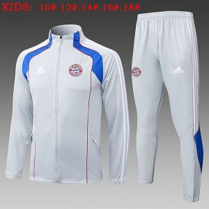 bayern munchen jakke barn lys gra bla rod 2025-2026