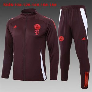 bayern munchen jakke barn mork rod hvit 2024-2025