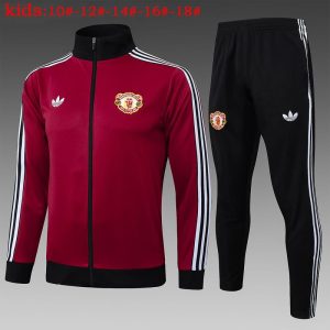 manchester united jakke barn mork rod svart 2024-2025