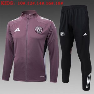 manchester united jakke barn gra lilla 2025-2026
