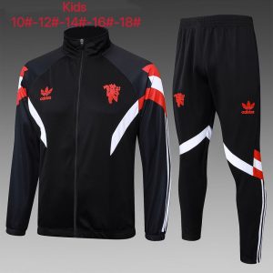 manchester united jakke barn svart rod hvit 2024-2025