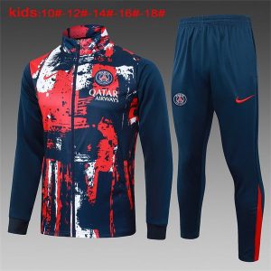 psg jakke barn kamuflasje rod bla 2024-2025