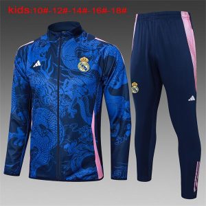 real madrid jakke barn dragon mork bla rosa 2024-2025