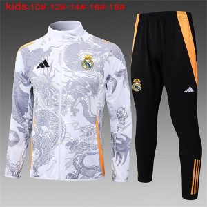 real madrid jakke barn dragon hvit gra oransje 2024-2025