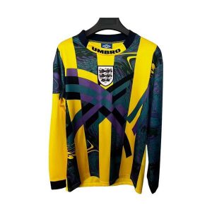 england retro langermet drakt keeper gul gronn 1996