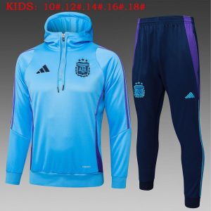 argentina treningsdress hettegenser barn lys bla 2024-2025