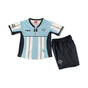 argentina barn retro drakt sett spesialutgave bla svart hvit 2001