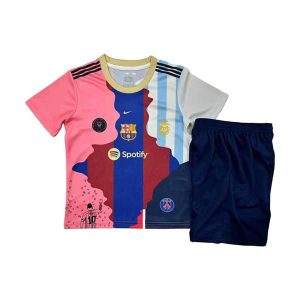 argentina barn spesialutgave drakt sett rosa bla messi 2025-2026