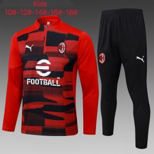 ac milan barn rod svart 2024-2025 treningsdress