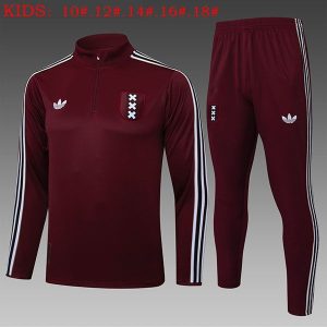 ajax treningsdress barn glidelas mork rod 2025-2026