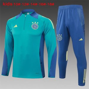 ajax treningsdress barn glidelas neon gronn gronn bla 2024-2025