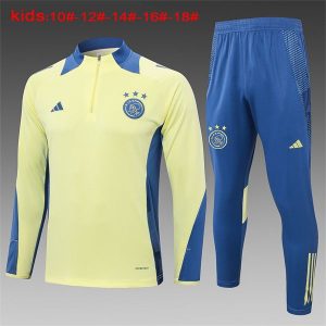 ajax treningsdress barn glidelas gul lys bla 2024-2025