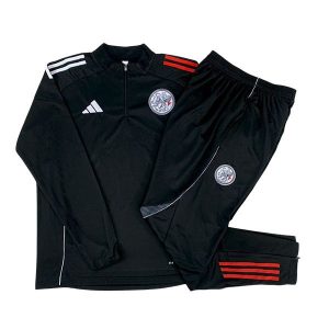 ajax treningsdress barn glidelas svart hvit rod 2025-2026