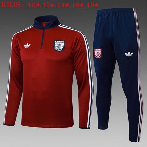 arsenal treningsdress barn glidelas mork rod mork bla 2025-2026
