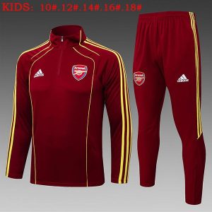 arsenal treningsdress barn glidelas mork rod gul 2025-2026
