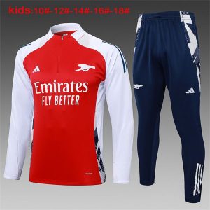 arsenal treningsdress barn glidelas hvit rod 2024-2025