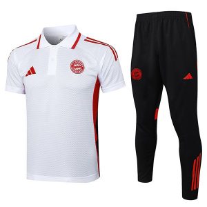 trenings bayern munchen hvit rod 2025-2026 polo sett
