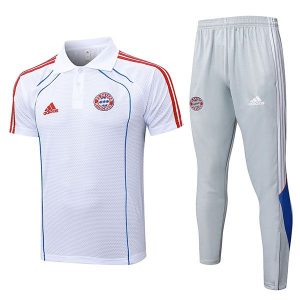trenings bayern munchen hvit bla rod 2025-2026 polo sett