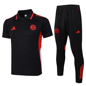 trenings bayern munchen svart rod 2025-2026 polo sett
