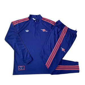 arsenal barn mork bla 3 rod stripete 2025-2026 treningsdress