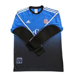 bayern munchen retro langermet drakt keeper bla svart 2002-2003