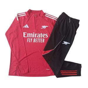 arsenal barn rod hvit 3 stripete 2025-2026 treningsdress
