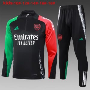 arsenal barn svart rod gronn 2024-2025 treningsdress