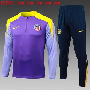 atletico madrid treningsdress barn glidelas lilla gul 2025-2026
