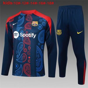 barcelona treningsdress barn glidelas mork bla rod 2024-2025