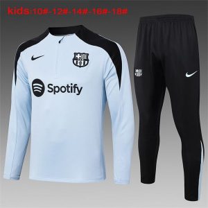 barcelona treningsdress barn glidelas gra svart (1) 2024-2025