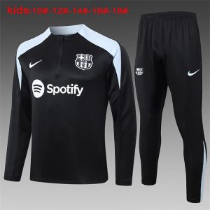 barcelona treningsdress barn glidelas gra svart 2024-2025