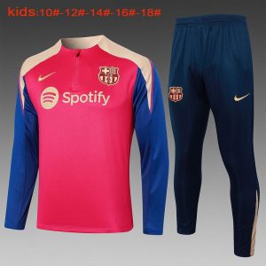barcelona treningsdress barn glidelas rod bla 2024-2025