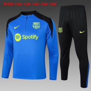 barcelona treningsdress barn glidelas bla neon gronn 2024-2025