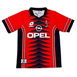 ac milan retro opel trenings drakt rod svart 1997-1998