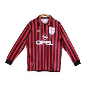 ac milan retro opel langermet drakt hjemme 1999-2000