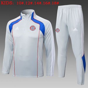 bayern munchen treningsdress barn glidelas lys gra bla rod 2025-2026