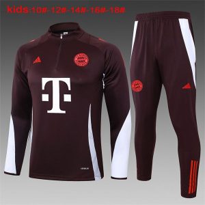 bayern munchen treningsdress barn glidelas mork rod hvit 2024-2025