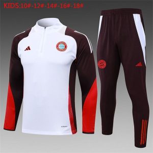bayern munchen treningsdress barn glidelas hvit mork rod 2024-2025