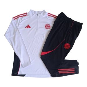 bayern munchen treningsdress barn glidelas hvit rod 3 stripete 2025-2026