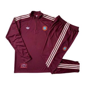 bayern munchen barn mork rod hvit 3 stripete 2025-2026 treningsdress
