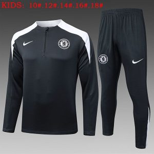 chelsea treningsdress barn glidelas mork gra hvit 2025-2026